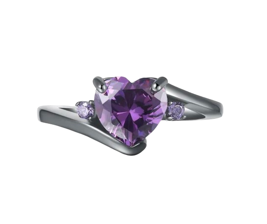 Amethyst Heart Ring