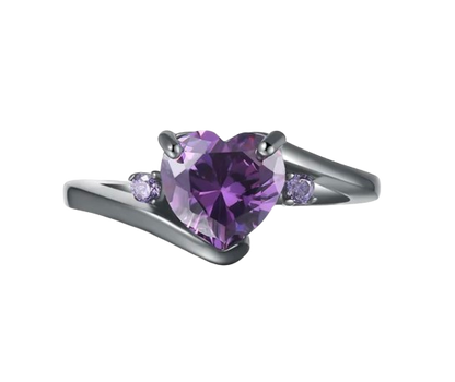 Amethyst Heart Ring